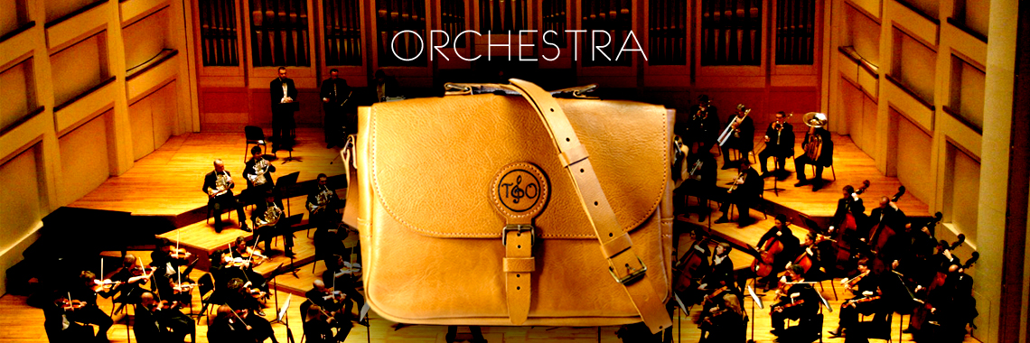 Кожаная мужская сумка через плечо Orchestra